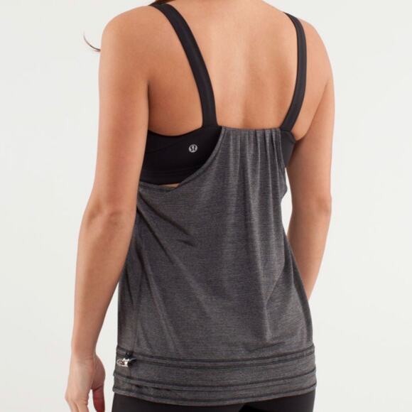 Lululemon Black and Gray Tank with Drawstring Size 4 - Picture 10 of 12